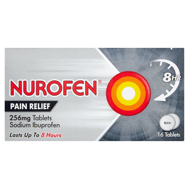 Nurofen, One Size, Pain Relief 256mg Tablets, 16 Per Pack