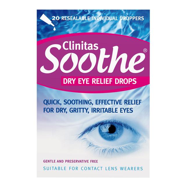 Clinitas Soothe Dry Eye Relief Resealable Vials, 20 Per Pack