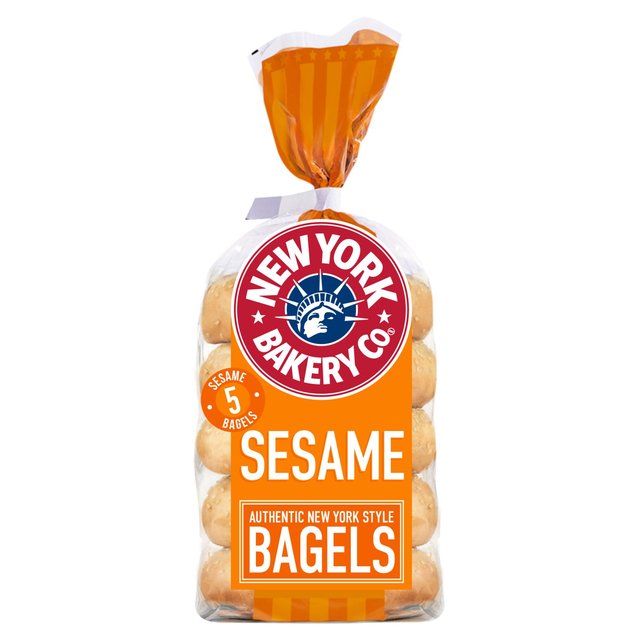 New York Bakery Co. Sesame Bagel, 5 Per Pack