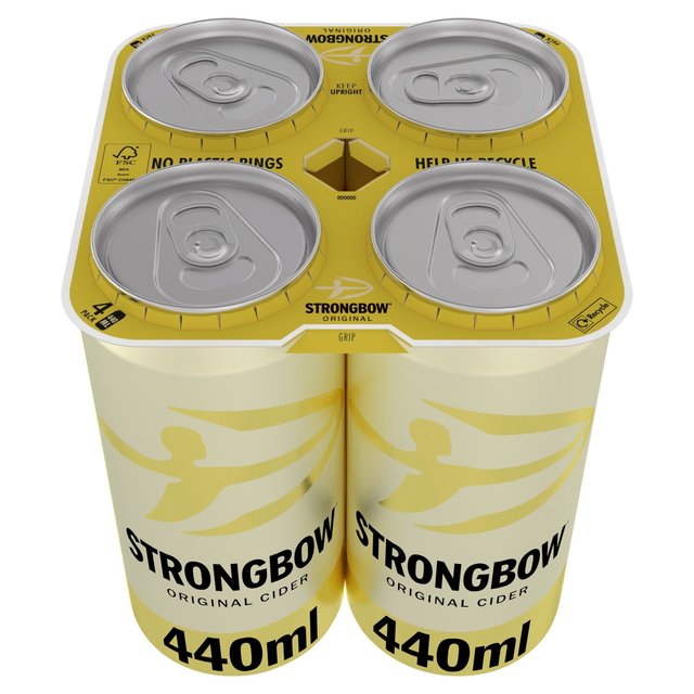 Strongbow Refreshing 4x440ml Cider Cans, 4 x 440ml