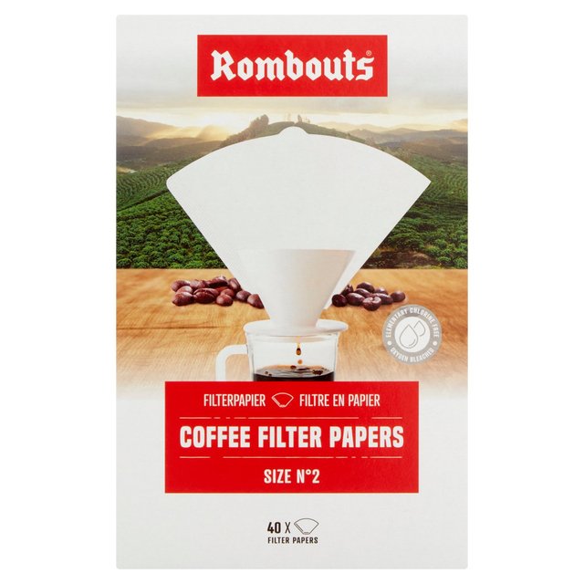 Rombouts Coffee Filter Papers N2, 40 Per Pack