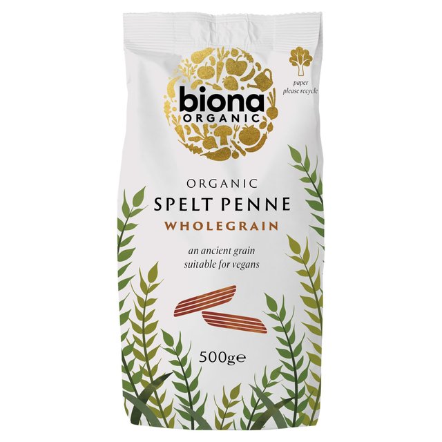 Biona Organic Wholegrain Spelt Penne Pasta, 500g