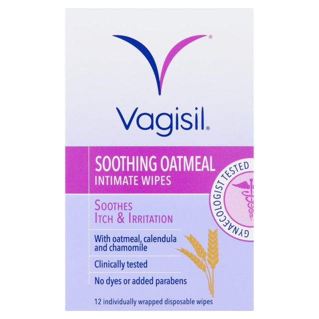 Vagisil Soothing Oatmeal Intimate Wipes, 12 Per Pack