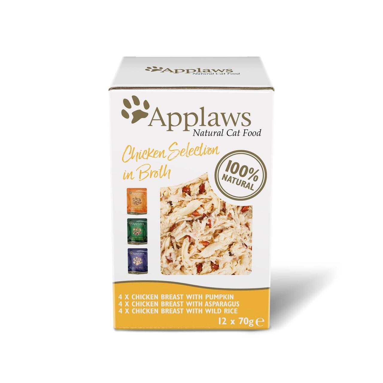 An image of Applaws Cat Broth Pouch Multipack - Chicken