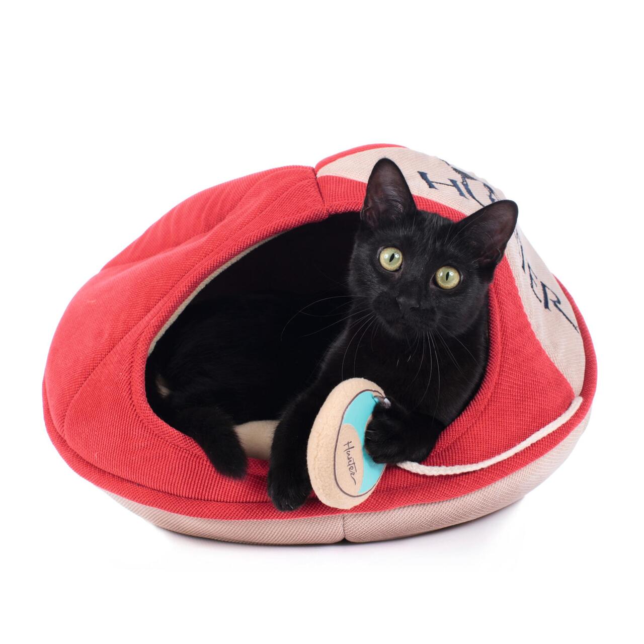 An image of Hunter Dublin Cat Cave Red 42cm