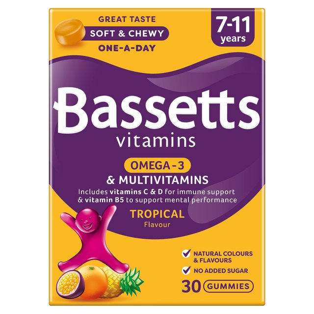 Bassetts Tropical Omega 3 & Multivitamins 7-11 Years