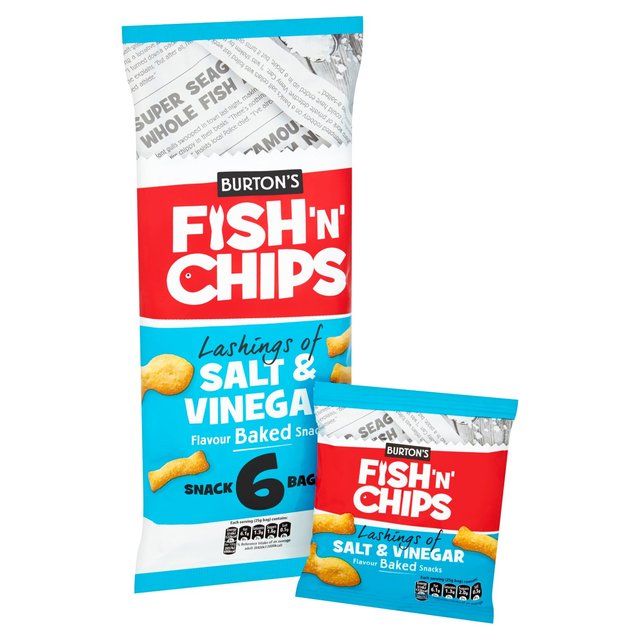 Burton’s Fish & Chips Salt & Vinegar Multipack, 6 x 25g