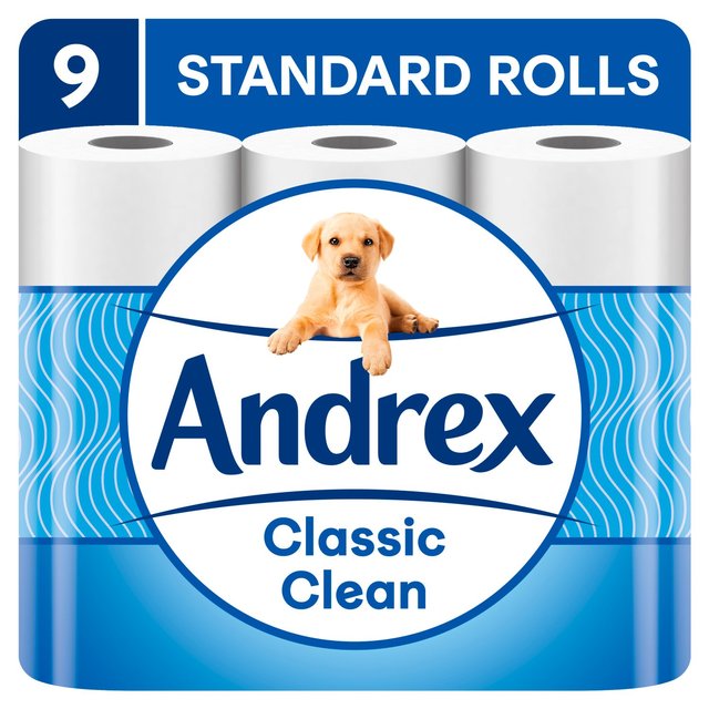 Andrex Classic Clean Toilet Roll, 9 Per Pack