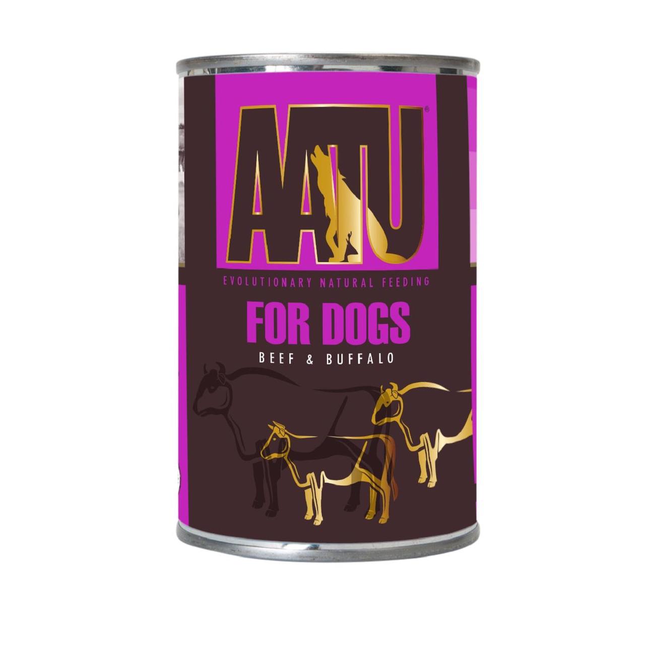 An image of AATU For Dogs Beef & Buffalo Tins