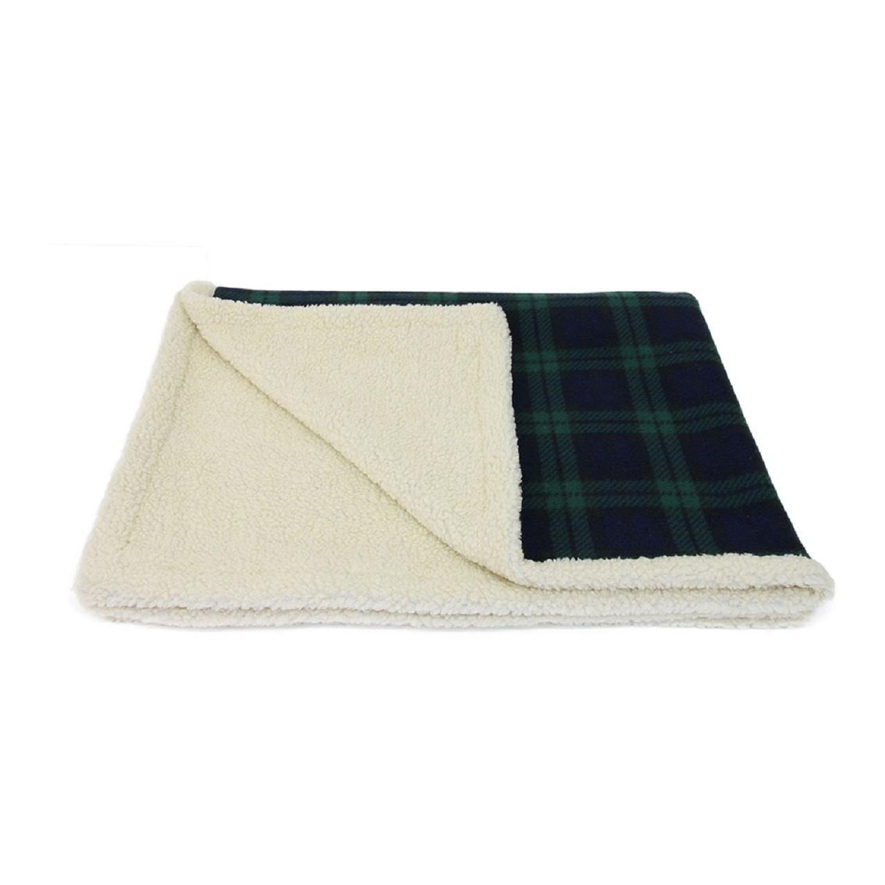 An image of Earthbound Sherpa Pet Blanket Black Watch Extra Large