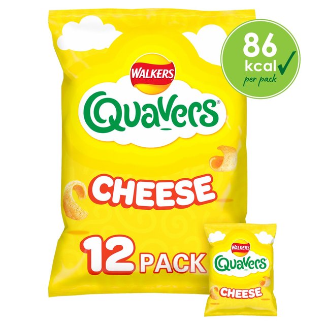 Walkers Quavers Cheese Multipack Snacks, 12 per Pack