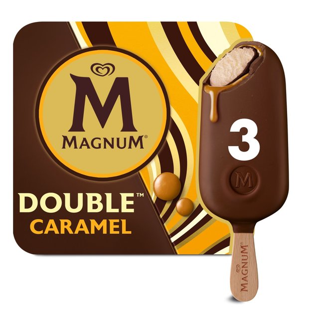 Magnum Double Caramel Ice Cream Lollies, 3 x 88ml