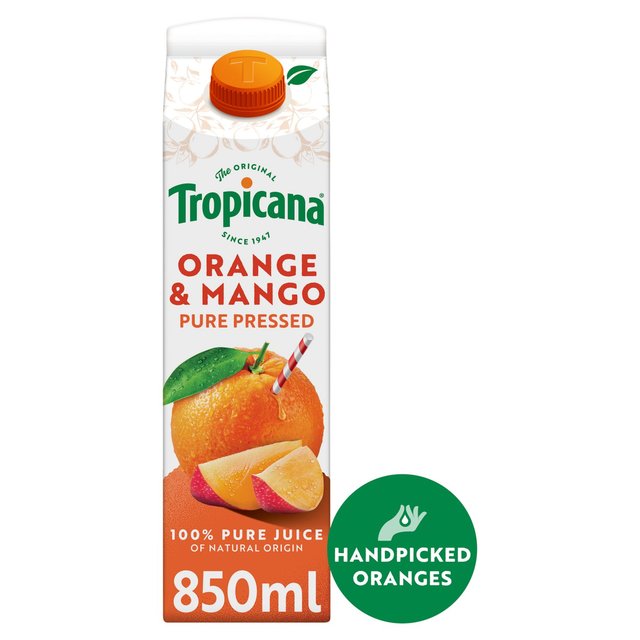 Tropicana Pure Orange & Mango Fruit Juice, 850ml