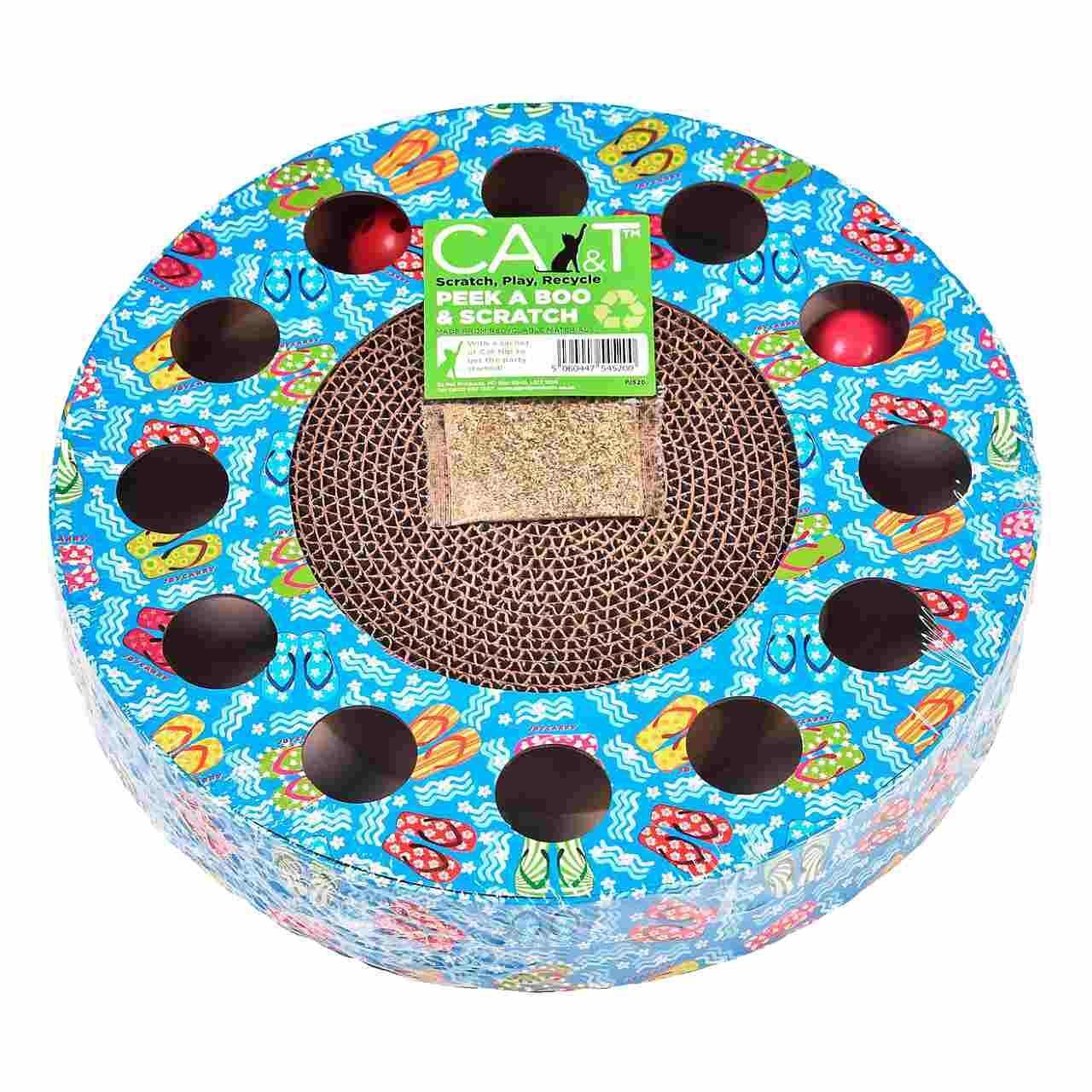 An image of CA&T Peek-A-Boo And Scratch Interactive Cat Scratcher and Game