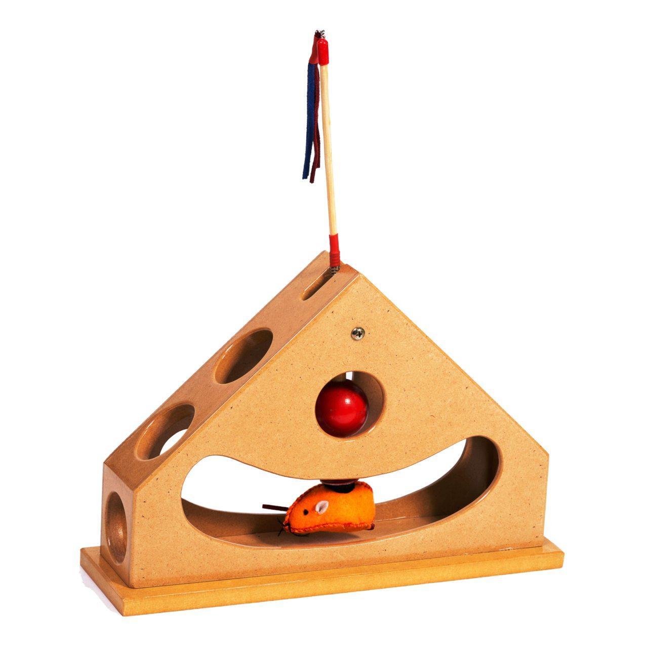 An image of Smart Cat Tick Tock Teaser Interactive Wooden Cat Toy