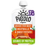 Piccolo Organic Sweet Potato & Beef Meatball Pouch, 7 mths+