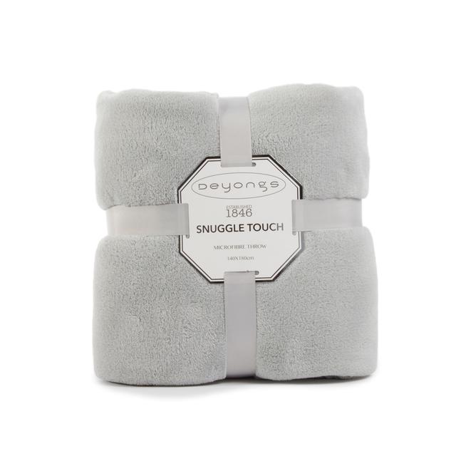Deyongs Snuggle Touch Fleece Throw, Silver 140X180cm