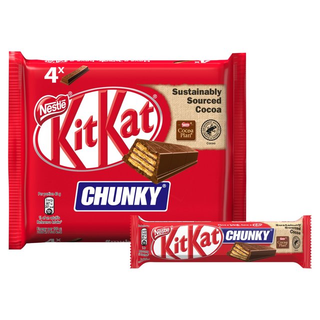 KitKat Chunky Milk Chocolate Bar, 4 x 40g