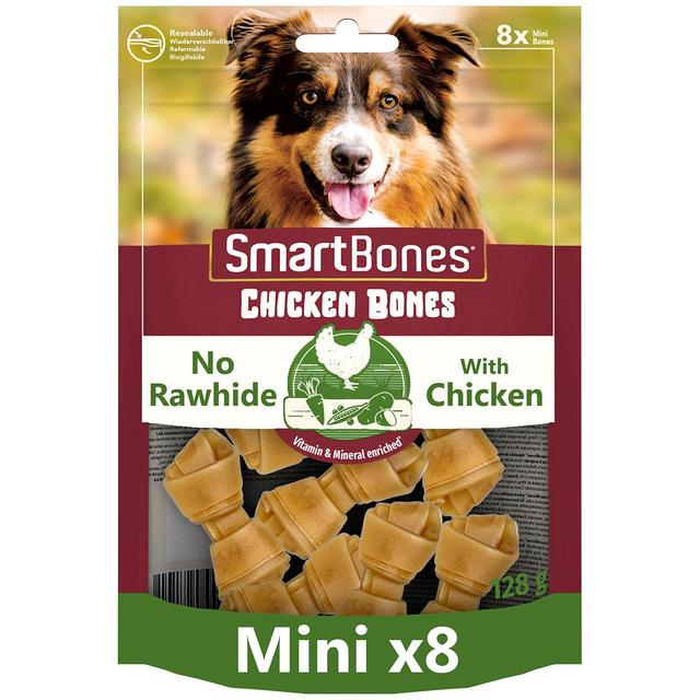 SmartBones Mini Chicken Rawhide Free Bones Dog Treats, 128g