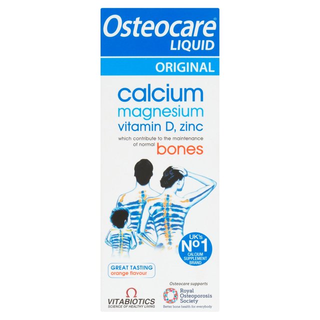 Vitabiotics Osteocare Original Orange Calcium, Vitamin D and Zinc Liquid, 200ml