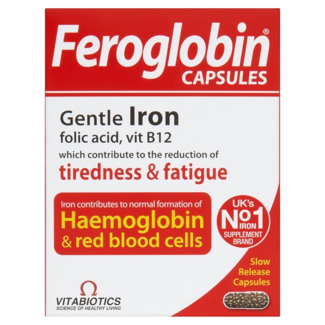 Vitabiotics Feroglobin Iron Capsules, 30 Per Pack