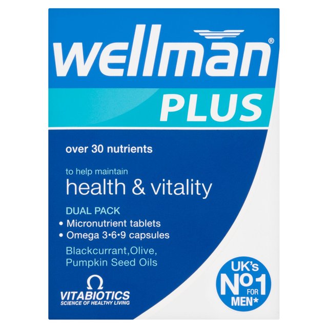 Vitabiotics Wellman Plus Health & Vitality Tablets Dual Pack, 56 Per Pack