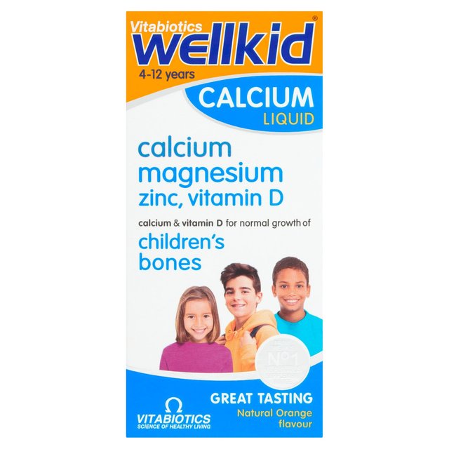 Vitabiotics Wellkid Orange Calcium Liquid 4-12 Years, 150ml