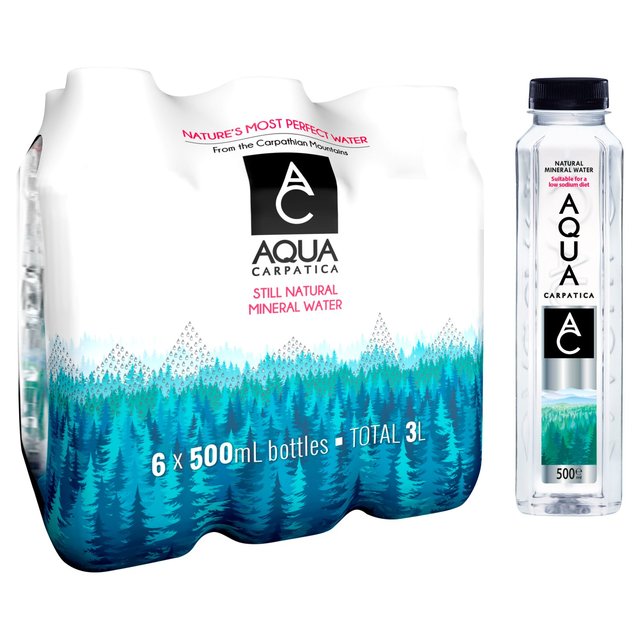 Aqua Carpatica Still Natural Mineral Water Low Sodium & Nitrates, 6 x 500ml
