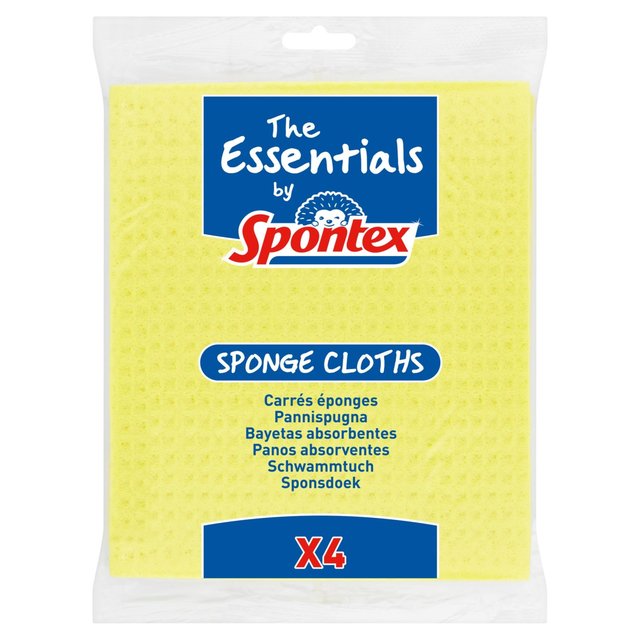 Spontex Essentials Sponge Cloths, 4 Per Pack