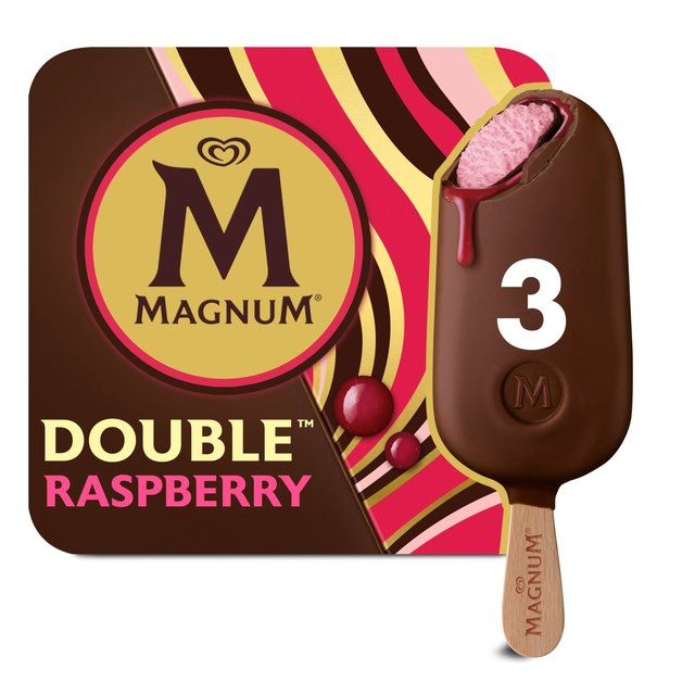 Magnum Double Raspberry Ice Cream Lollies, 3 x 88ml