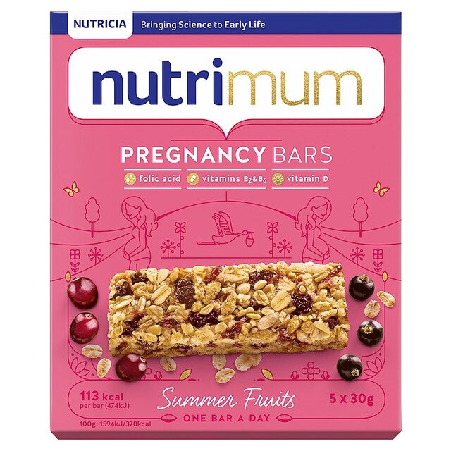 Nutrimum Summer Fruit Pregnancy Cereal Bar 5 x 30g from Ocado