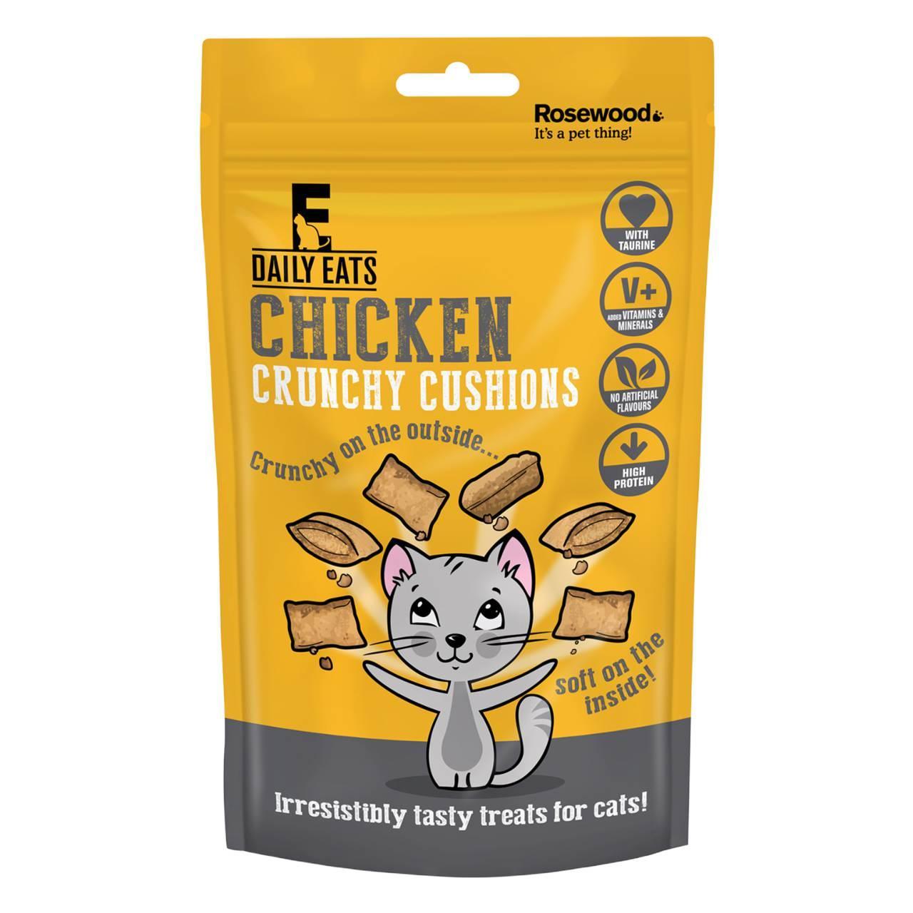 An image of Rosewood Leaps & Bounds Crunchy Chicken Cushions for Cats