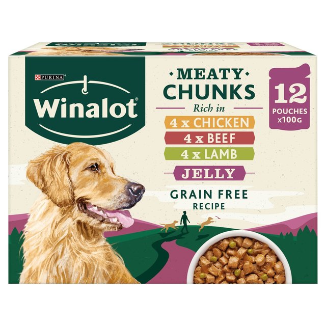 Winalot Dog Food Pouches Mixed in Jelly, 12 x 100g