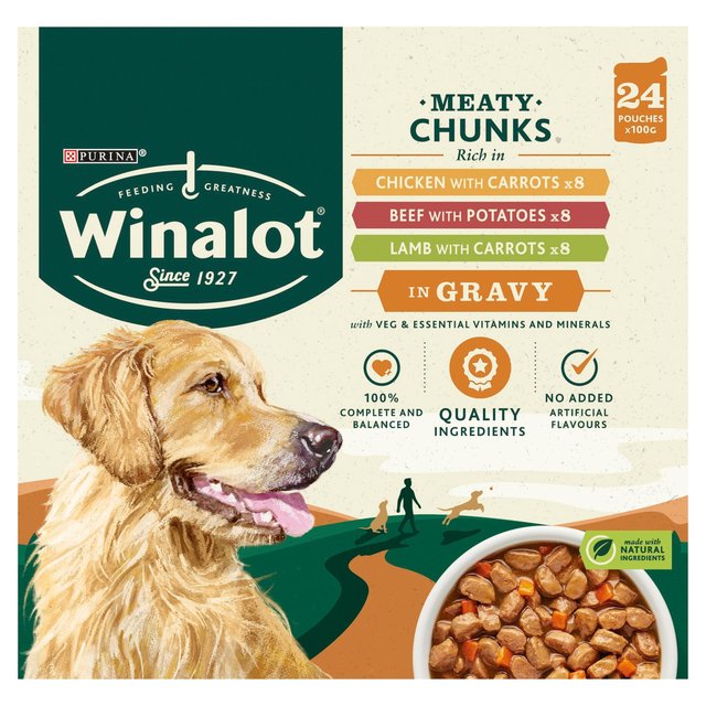 Winalot Dog Food Pouches Mixed in Gravy, 24 x 100g