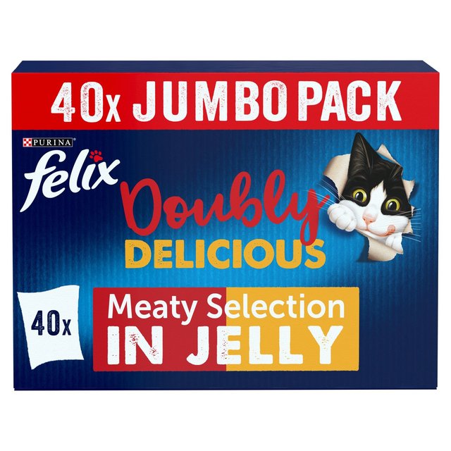 Felix As Good As It Looks Doubly Delicious Cat Food Meaty, 40 x 100g