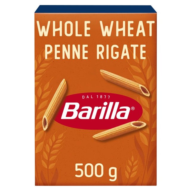 Barilla Whole Wheat Pasta Pennette Rigate Wholegrain Pasta, 500g
