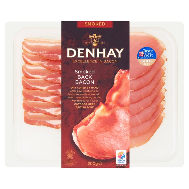 Denhay Dry Cured Smoked Back Bacon, 200g