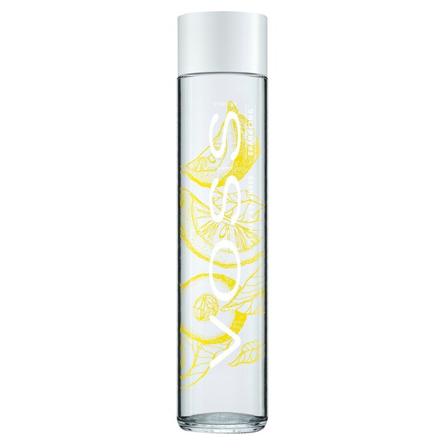Voss Lemon Cucumber Flavoured Sparkling Water Glass Bottle, 375ml