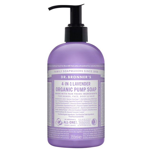 Dr. Bronner’s Lavender Organic Multi-Purpose Pump Liquid Soap, 355ml