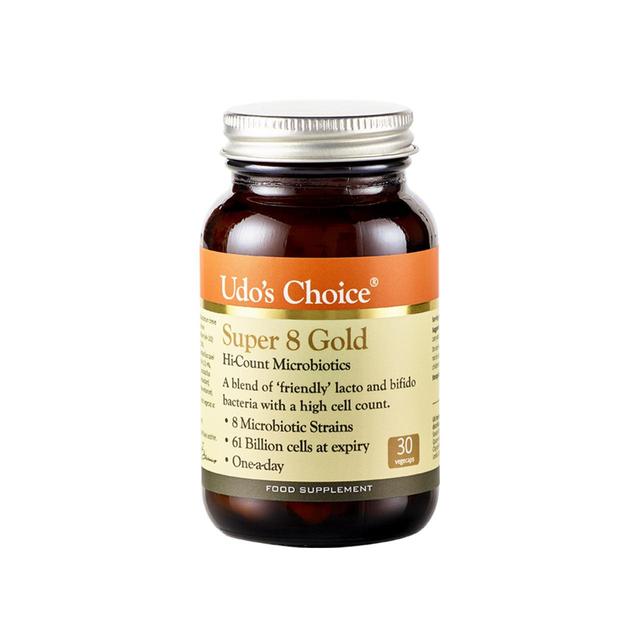 Udo’s Choice Super 8 Gold Microbiotic Capsules, 30 Per Pack