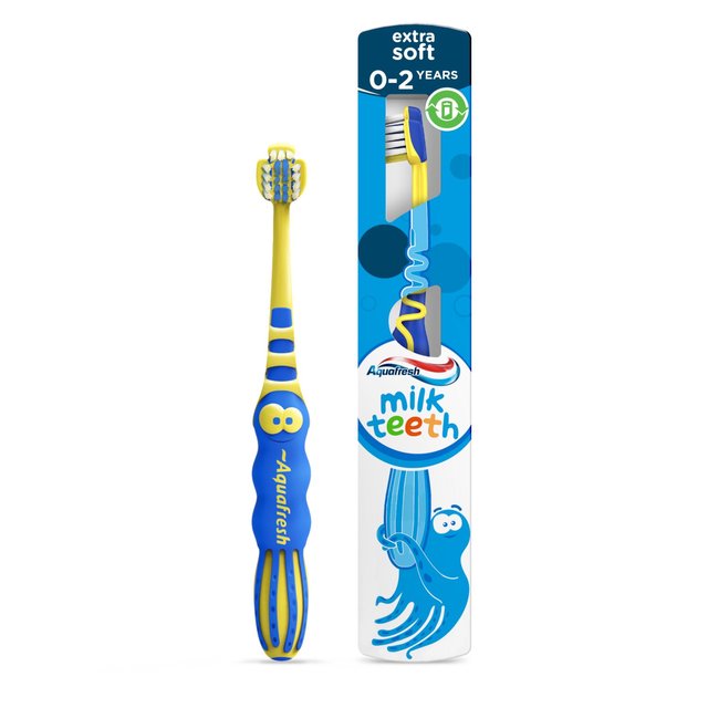 Aquafresh Milk Teeth Toothbrush for Kids 0-2 in Plastic-Free Packaging, 50ml