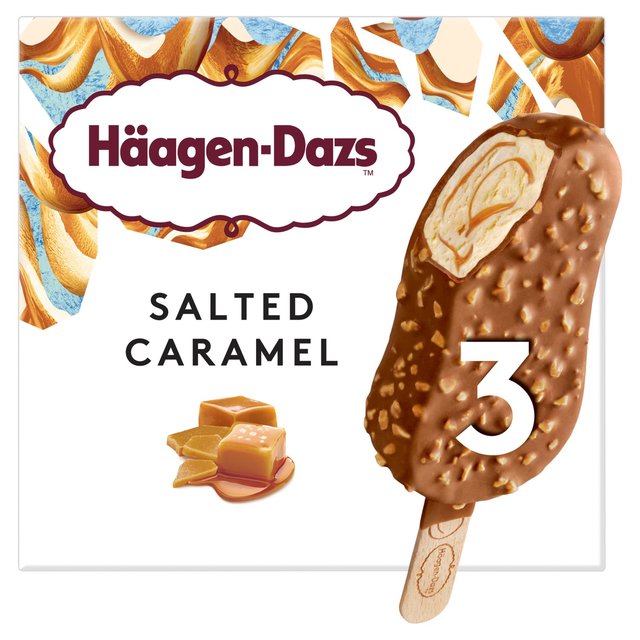 Hagen-Dazs Salted Caramel Ice Cream Bars, 3 x 80ml