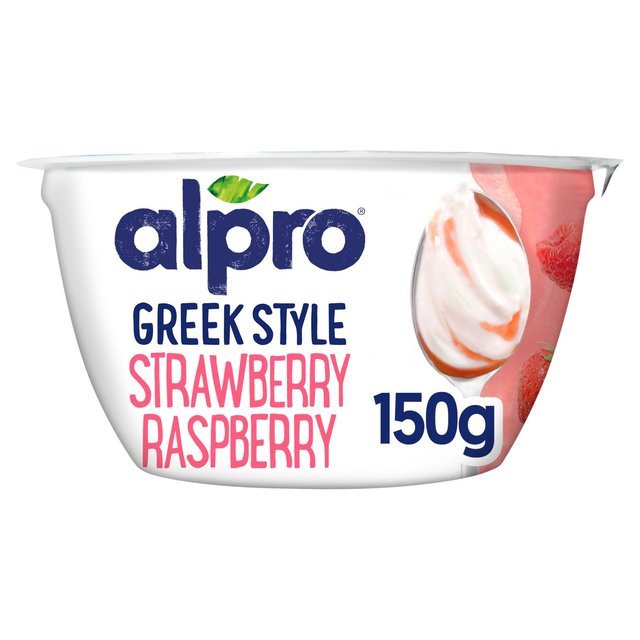 Alpro Greek Style Strawberry Raspberry Yoghurt Alternative, 150g