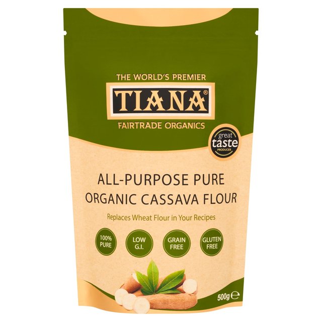 Tiana Fairtrade Organics All Purpose Cassava Gluten Free Flour, 500g