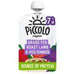 Piccolo Roast Lamb Dinner & Vegetables Organic Pouch, 7 mths+