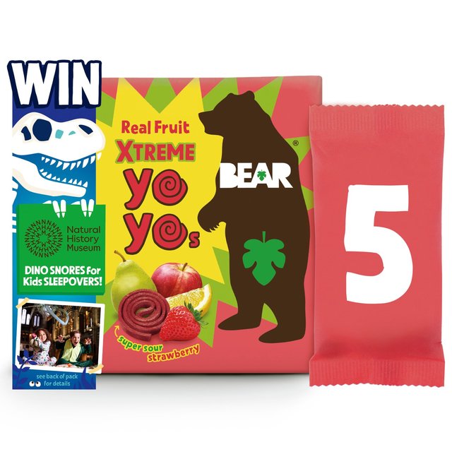 Bear Yoyos Super Sour Strawberry & Apple Multipack, 5 x 20g