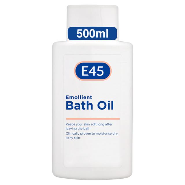 E45 Emollient Bath Oil, to Moisturise Dry, Itchy Skin, 500ml