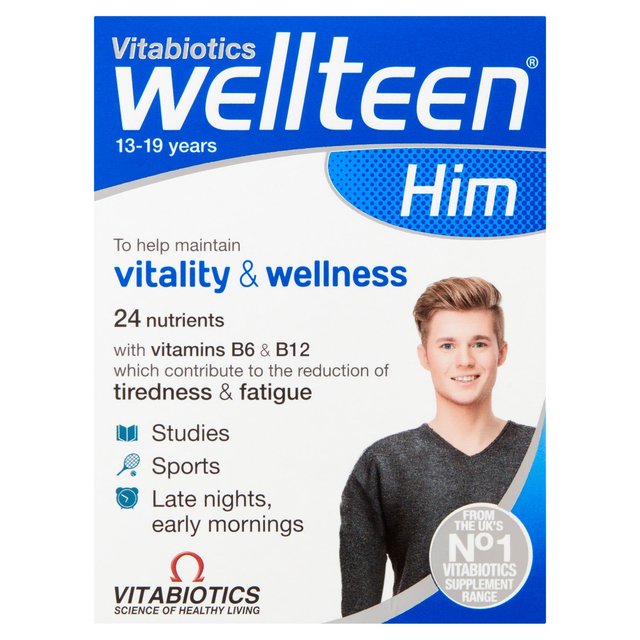 Vitabiotics Wellteen Him Vitality & Wellness Tablets, 30 Per Pack