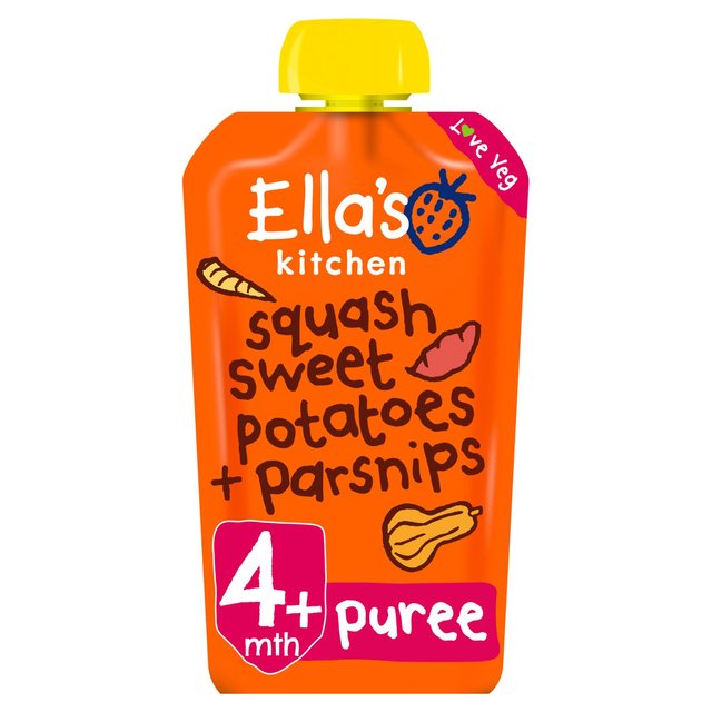 Ella’s Kitchen Squash, Sweet Potato + Parsnip Baby Food Pouch 4+ Months, 120g