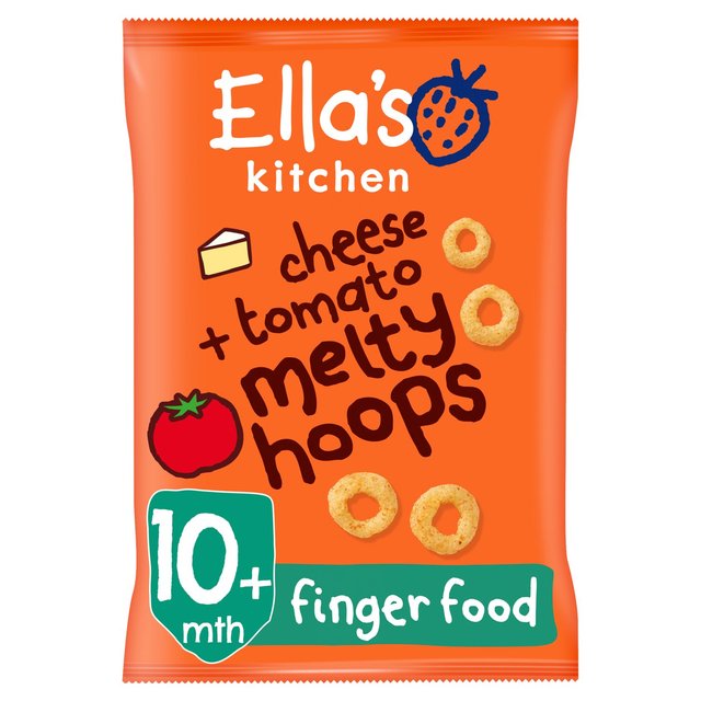 Ella’s Kitchen Cheese and Tomato Melty Hoops Baby Snack 10+ Months, 20g